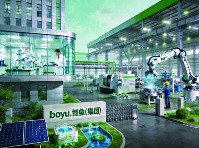 boyu.博鱼(集团)运营的绿色科技产业园区内企业研发与生产场景